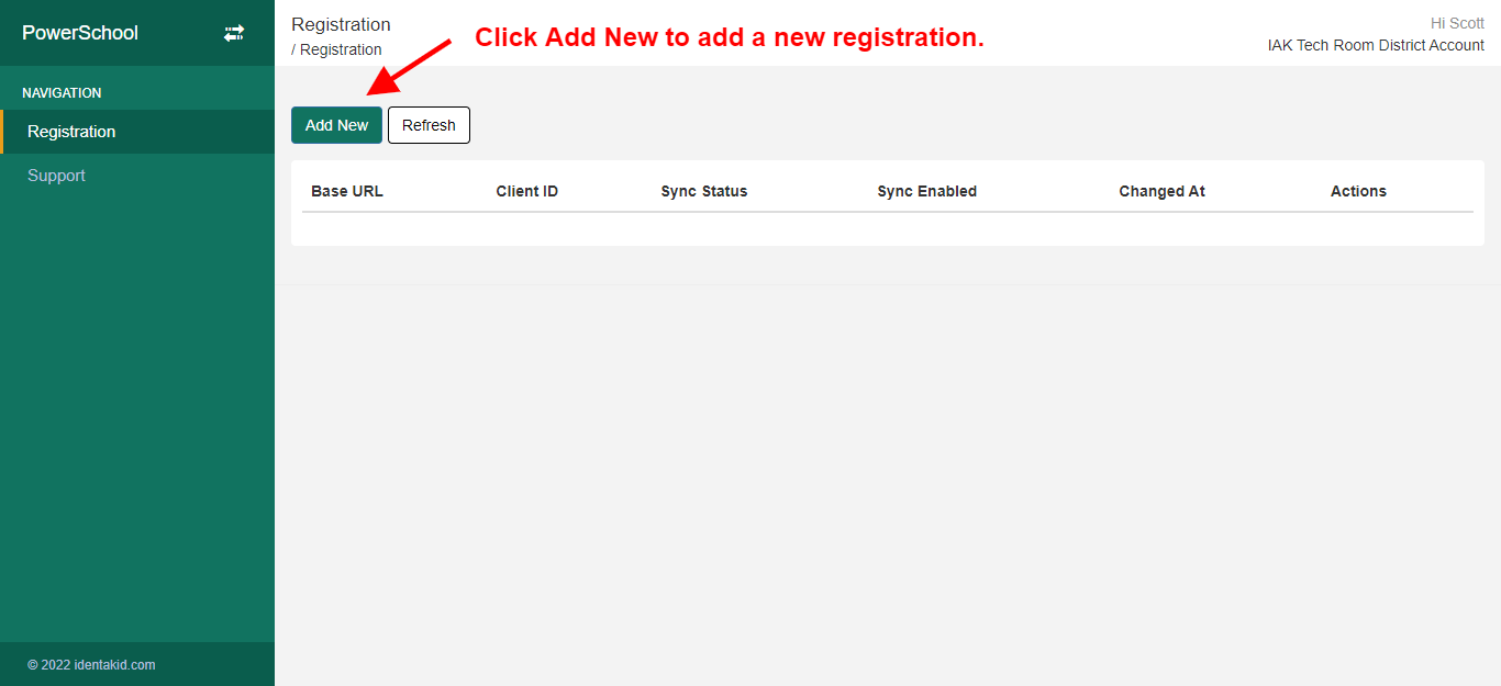 Registration Page