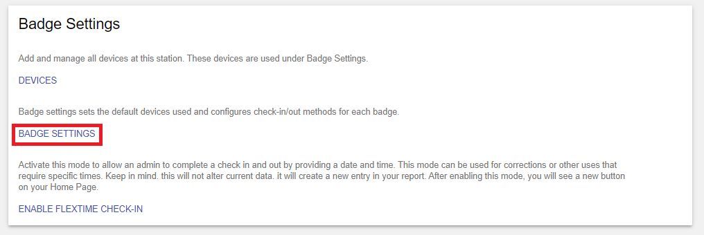 Badge Settings